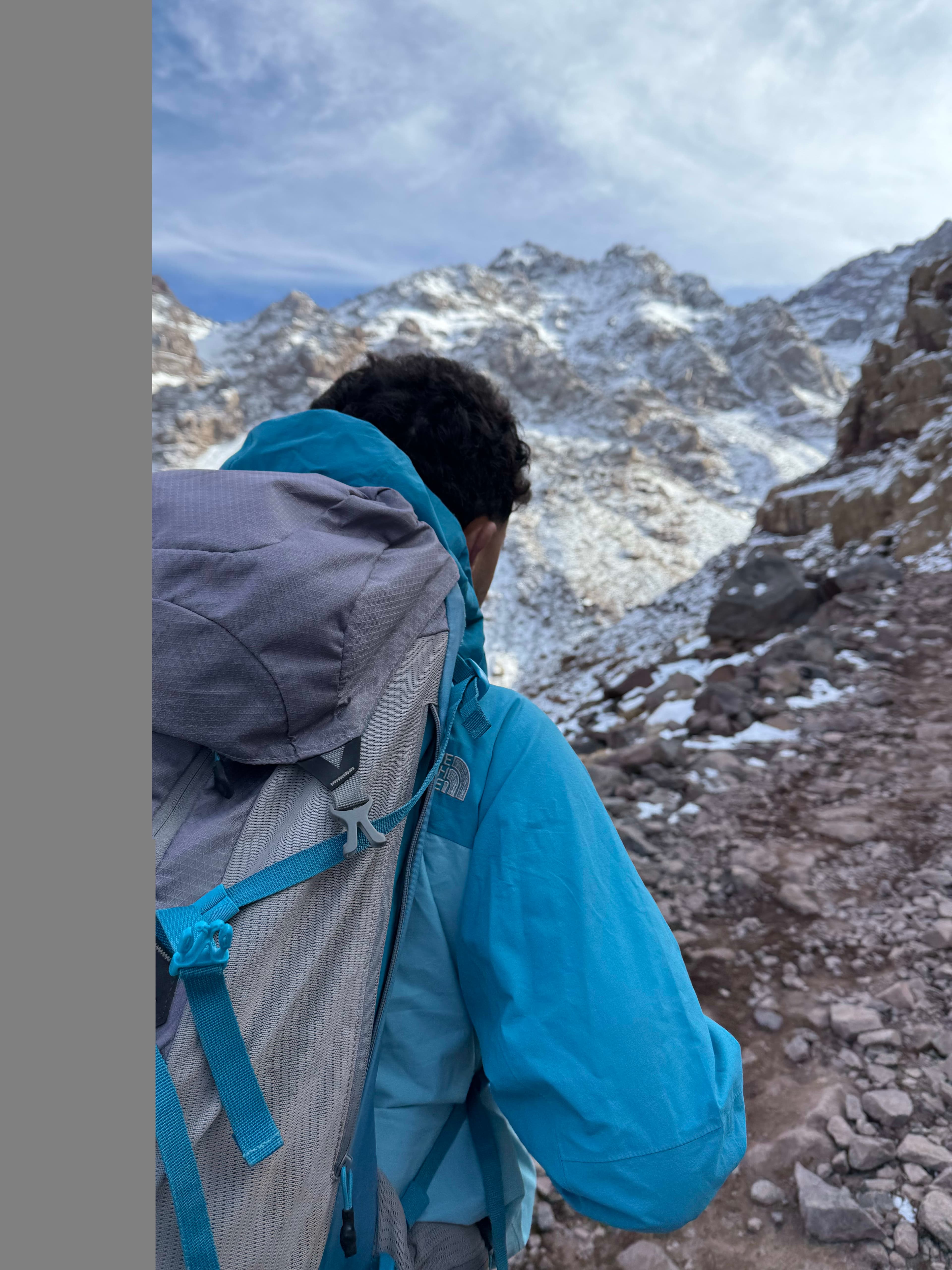 Toubkal local guide in the High Atlas Mountains leading a Toubkal trek